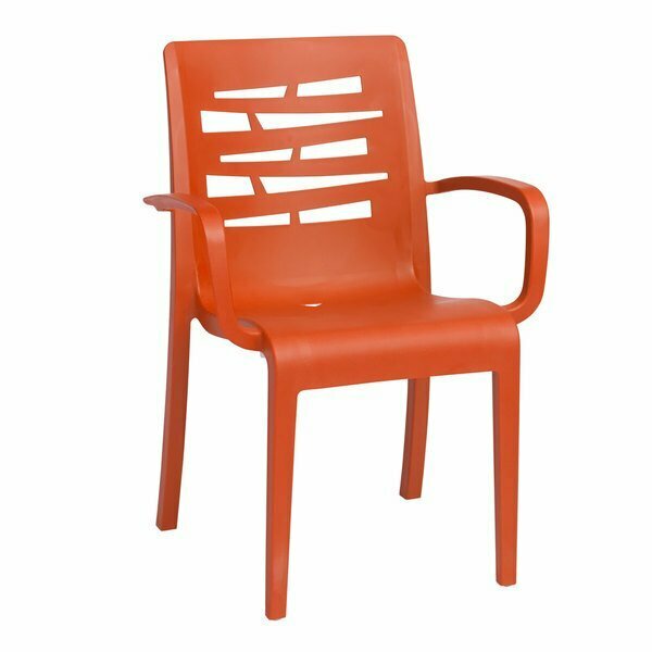 Grosfillex US118019 / US811019 Essenza Orange Stacking Armchair - Pack of 4, 4PK 383US118019PK